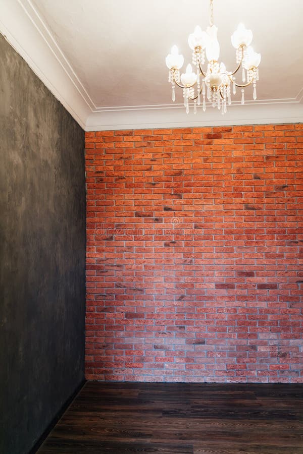 Room with Black and Brick Wall Interior Stock Image Image of abstract