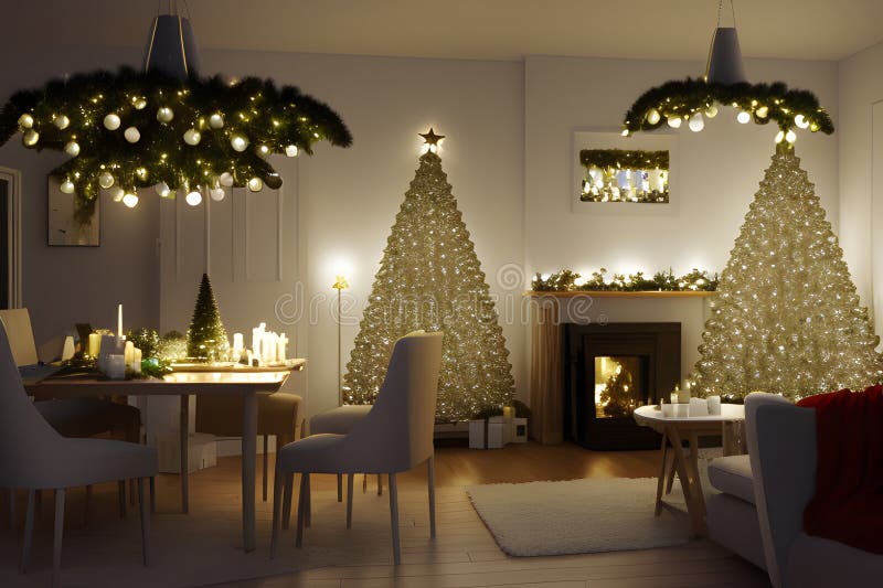 Room Decorated in Christmas Style To Create a Peaceful and Relaxing