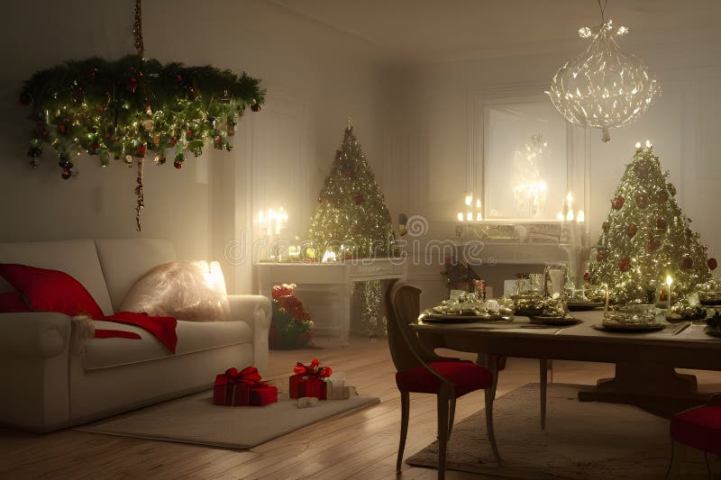 Room Decorated in Christmas Style To Create a Peaceful and Relaxing
