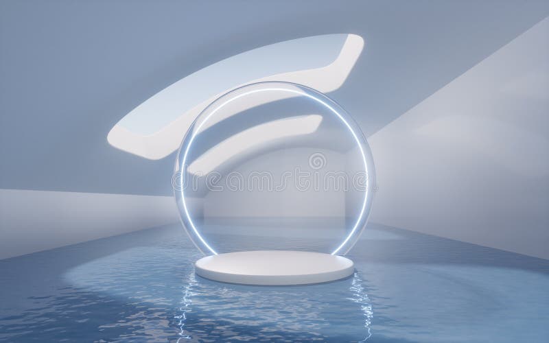 The room with empty stage inside, 3d rendering stock illustration