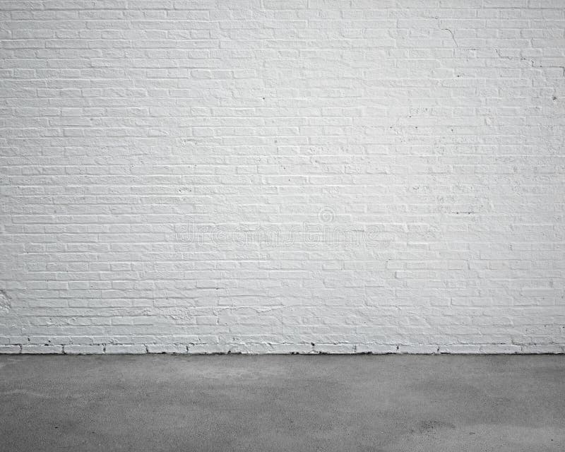 Room interior with white brick wall and concrete floor royalty free illustration Room interior with white brick wall and concrete floor royalty free illustration