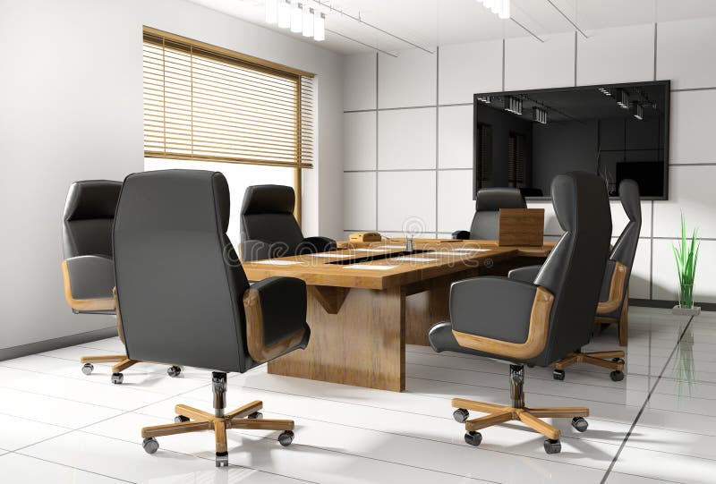 Room of Negotiation in Office Stock Illustration Illustration of lamp