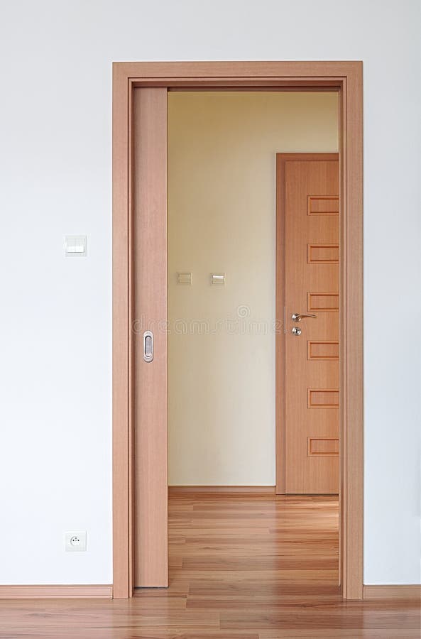 Room with sliding doors stock photo. Image of design 91690604