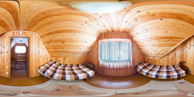 Room for Two People in a Wooden House Hostel, Twin Stock Photo - Image ...