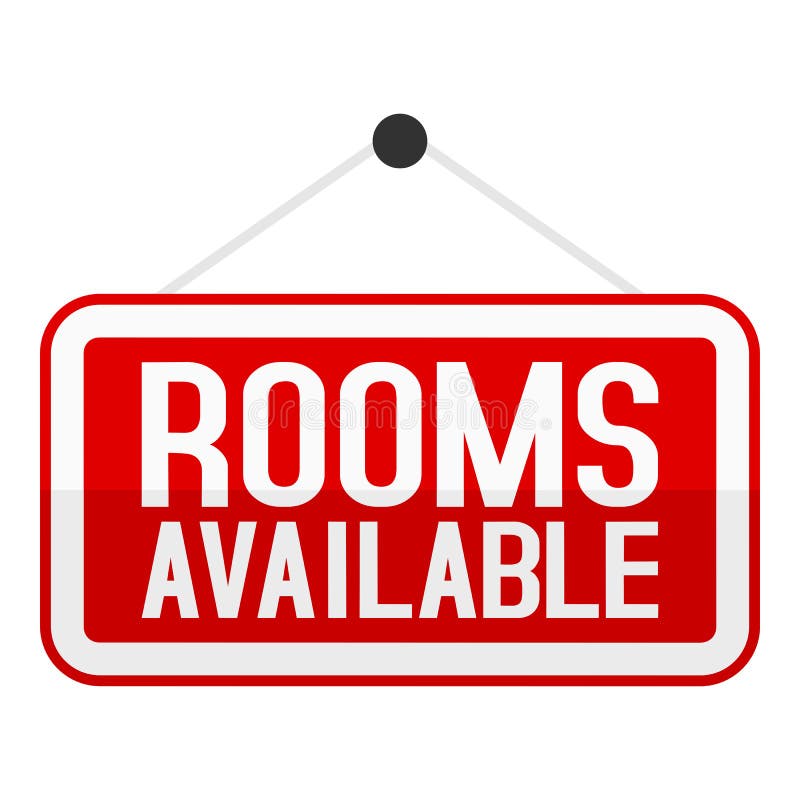 Rooms Available Sign Flat Icon on White Stock Vector Illustration of