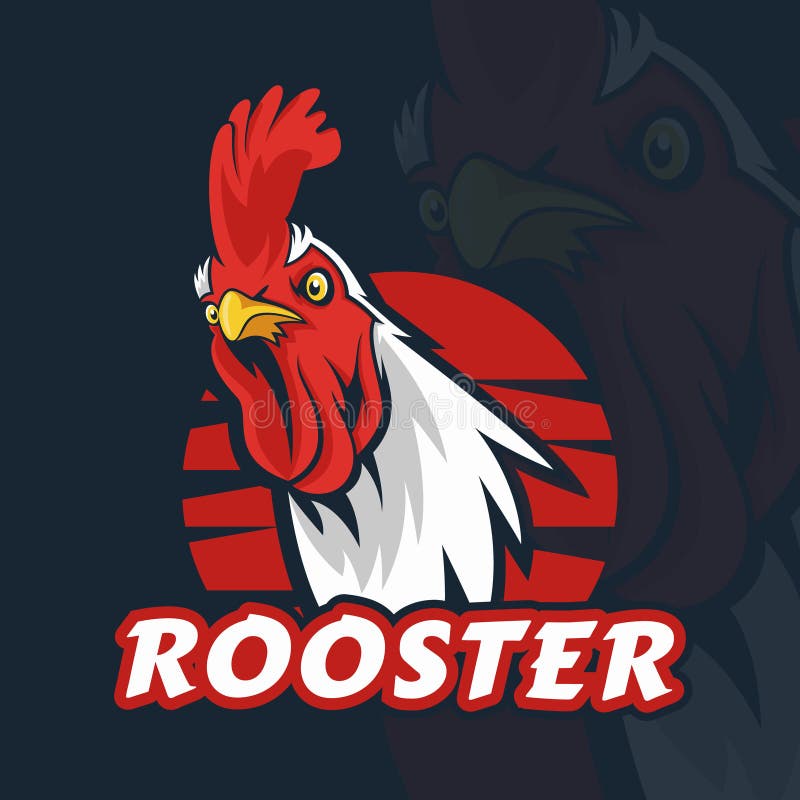 Rooster head mascot logo vector illustration
