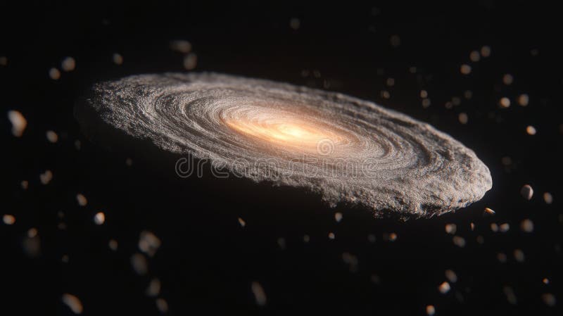 Through the roots of an ancient tree, one can view the Cosmic Gateway spiral galaxy stock image