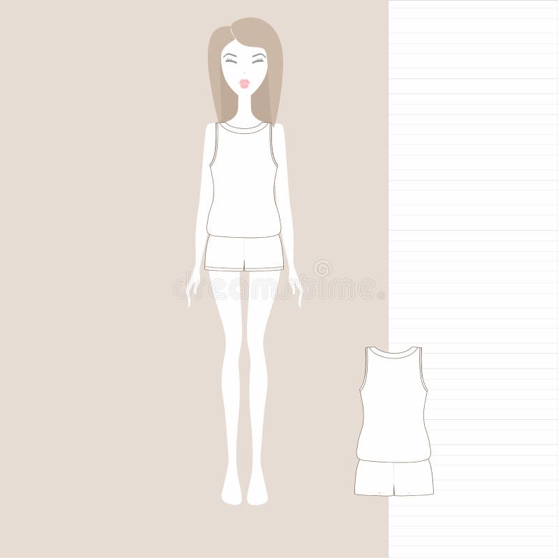 ropa casera de niña, pijamas fije cosido de algodón un sistema de pantalones cortos de la ropa del ` s de las mujeres y de una ca stock de ilustración ropa casera de niña, pijamas fije cosido de algodón un sistema de pantalones cortos de la ropa del ` s de las mujeres y de una ca stock de ilustración
