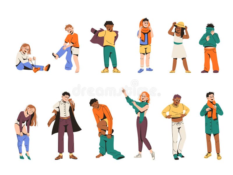 Ropa De Vestir Para Niños Y Adultos. Niños Divertidos Poniendo Pantalones Y Camisas Personajes Hombres Y Mujeres Cambiando Ilustración del Vector - Ilustración de adulto, historieta: 249948355 Ropa De Vestir Para Niños Y Adultos. Niños Divertidos Poniendo Pantalones Y Camisas Personajes Hombres Y Mujeres Cambiando Ilustración del Vector - Ilustración de adulto, historieta: 249948355