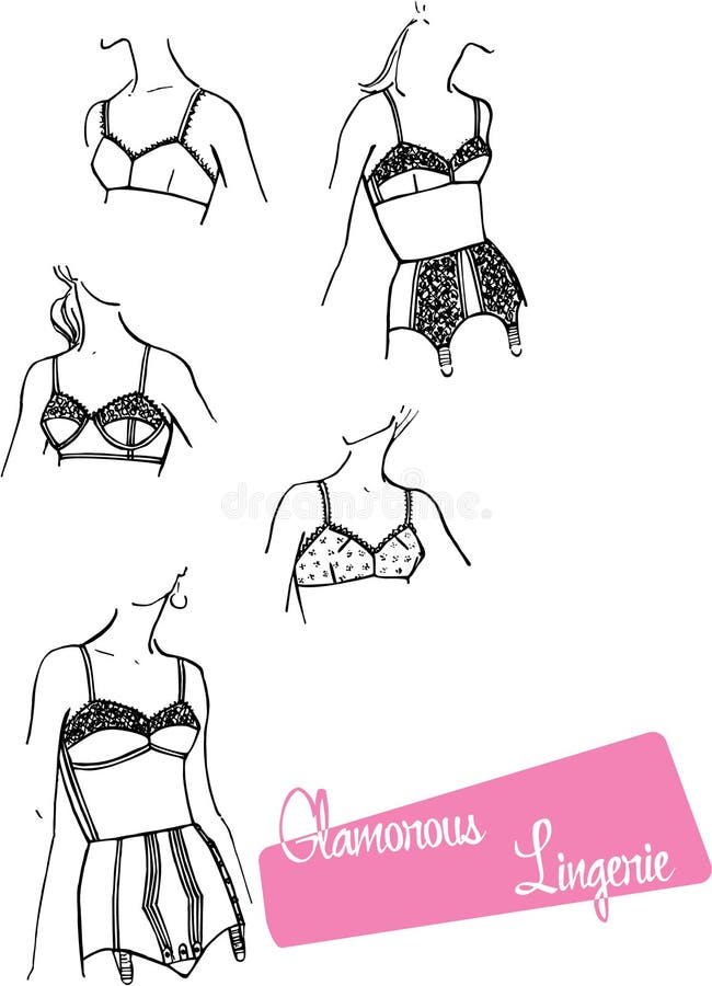 Ropa Interior De Las Señoras - Los 60 Ilustración del Vector - de vendimia, muchacha:
