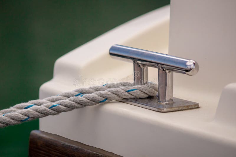 A Rope Around a Cleat on a Boat Stock Photo Image of yacht, hobby