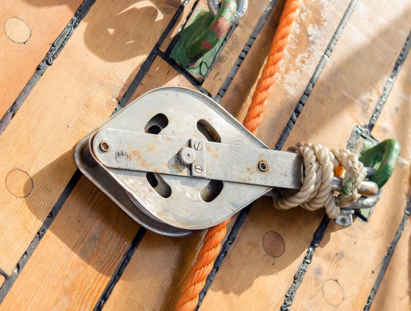 Yacht Pulley Blocks and Ropes. Yacht Pulley Blocks and Ropes