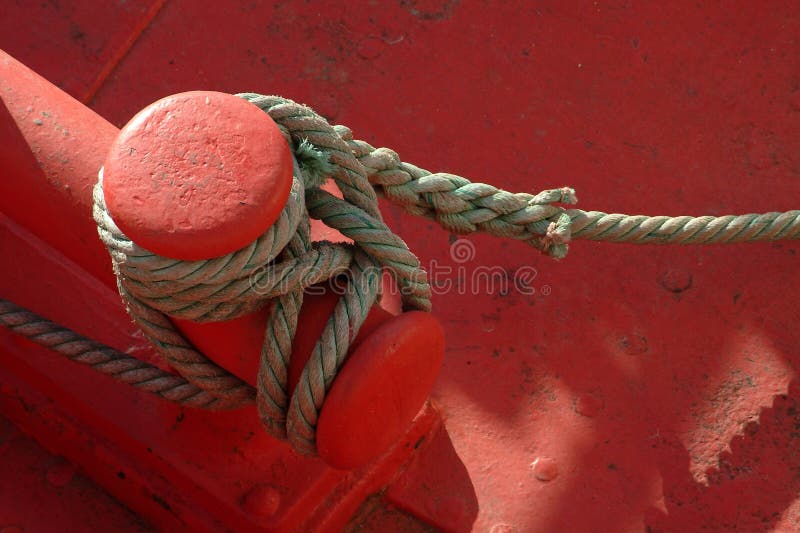 Rope of boat moored