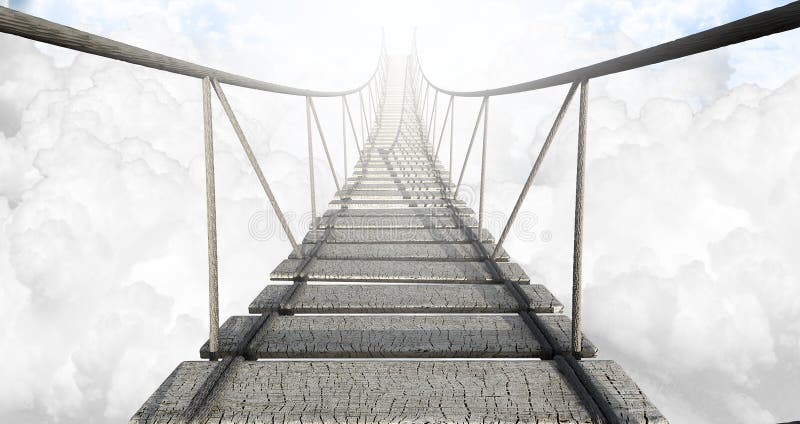 Rope Bridge Above The Clouds