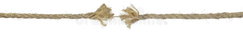 Rope Fraying Isolated on White Stock Photo - Image of broken, weakness ...