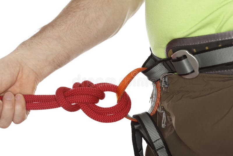 Rope knot on belt stock photo. Image of active, equipment 38125042