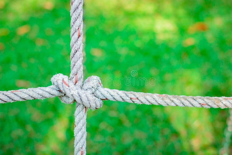 Rope Knot in the Grass Background. Stock Photo Image of wallpaper