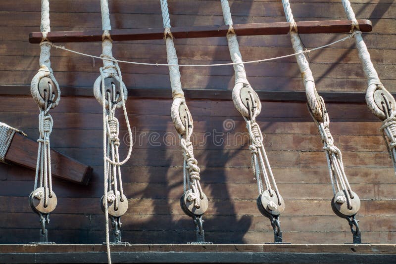 Rope Knots of a Sailing Ship Stock Photo Image of fasten, fishing
