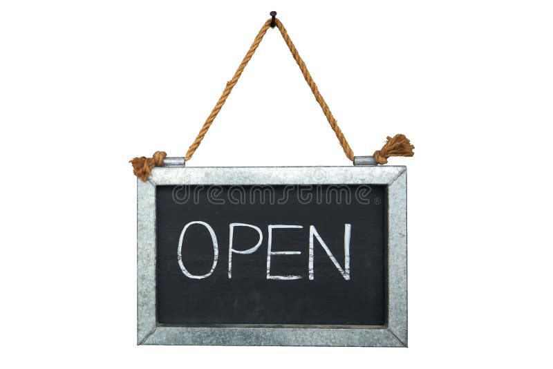 Rope Nail Hanger Board Open Close Hanging Signs or Door Knob Hang Tags isolated on white background royalty free stock image Rope Nail Hanger Board Open Close Hanging Signs or Door Knob Hang Tags isolated on white background royalty free stock image