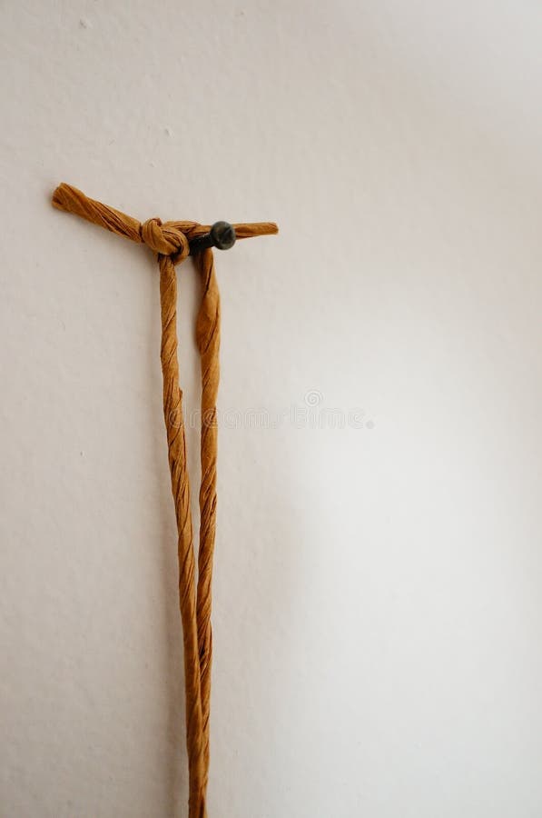 Rope Hanging On Nail With Wood Stock Photo Image of nail, green