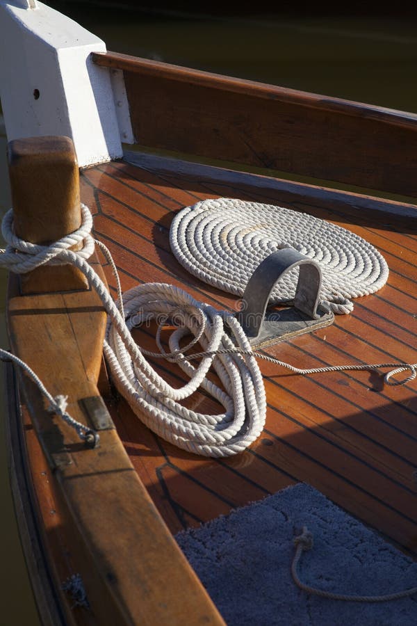 Rope Spiral on a Wooden Boat Deck of a Sailing Ship Stock Photo - Image ...