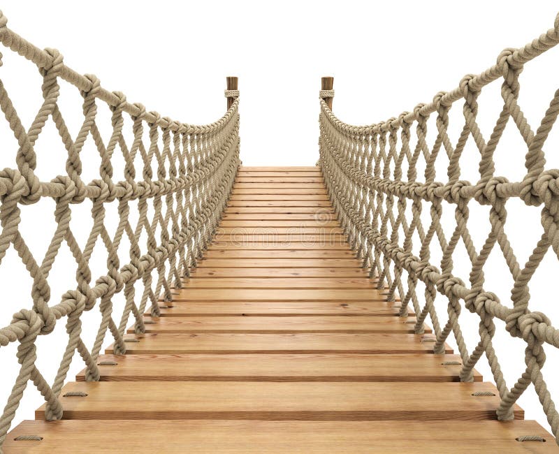 Rope suspension bridge stock illustration. Illustration of knit - 168155606