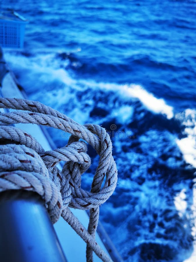 Rope Tie Knot Under Diving Ship in the Sea Stock Photo Image of rope