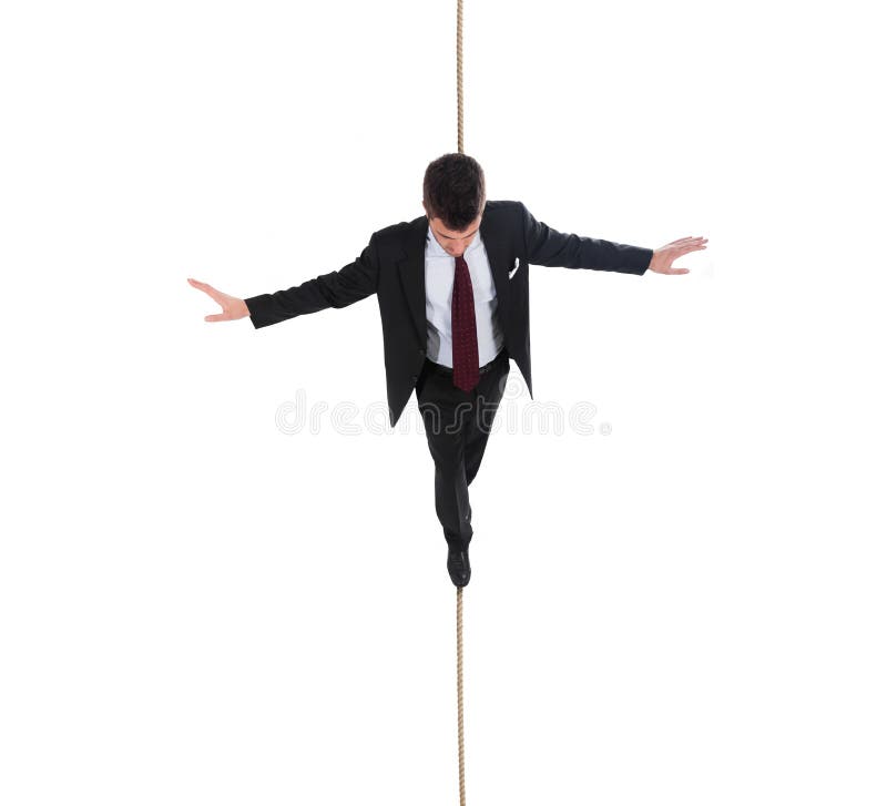 Rope walker stock photo