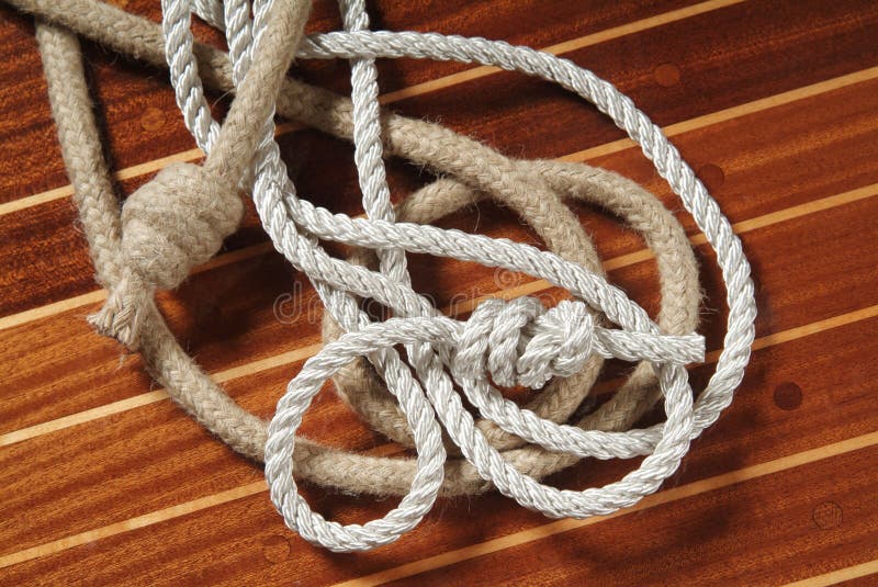 Big Knots at the Ends of Climbing Ropes Stock Photo Image of fitness