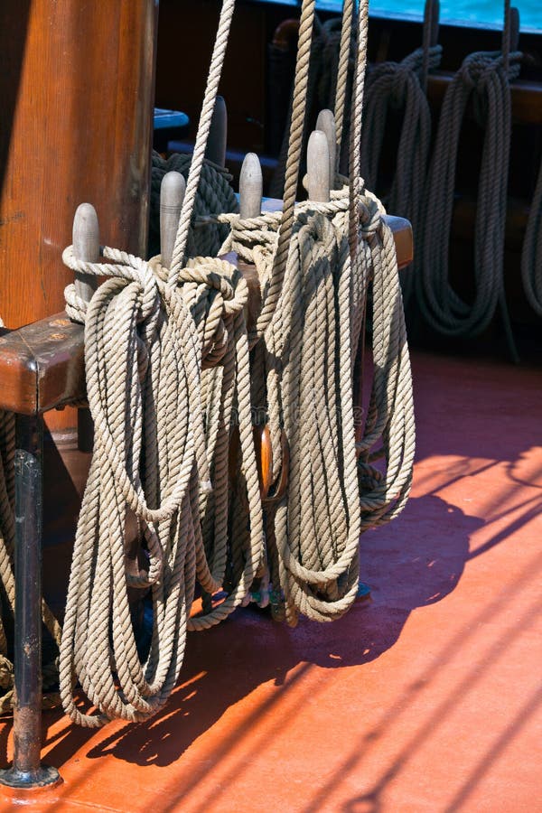 Ropes of sailing boat