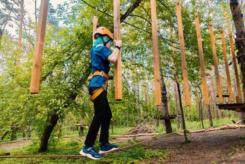 Ropeway with Obstacles for Children Stock Photo Image of activity