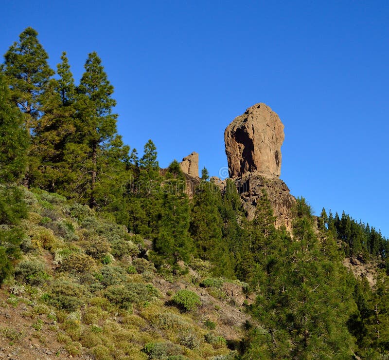 Roque Nublo stock image. Image of blue, geomorphology - 95312775