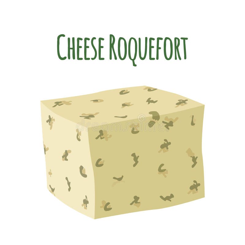 Roquefortost med gjuter Mjölkaktig produkt för mejeri Plan stil royaltyfri illustrationer Roquefortost med gjuter Mjölkaktig produkt för mejeri Plan stil royaltyfri illustrationer