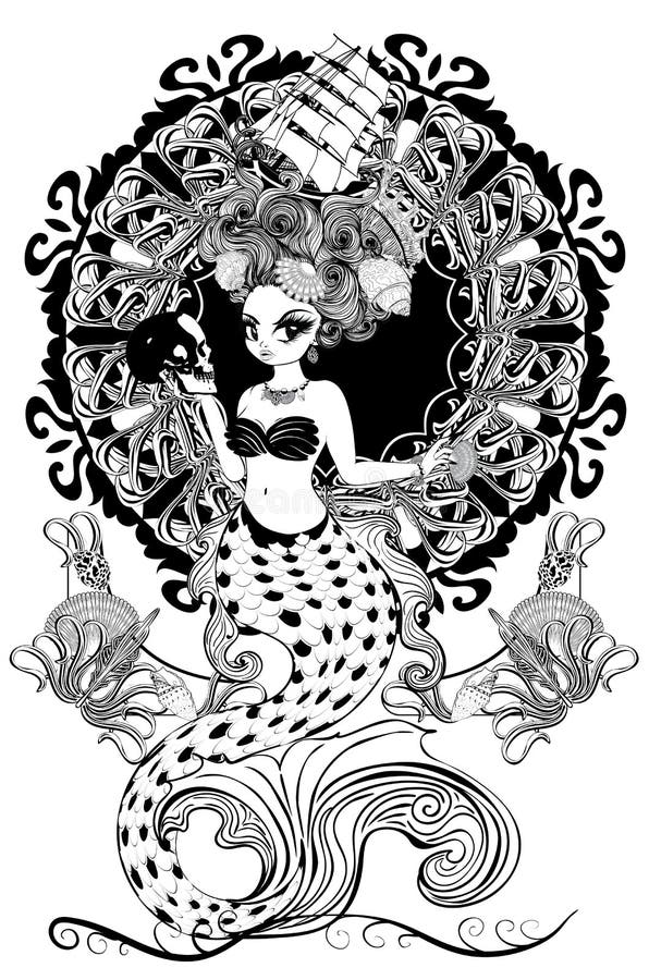 Roroco mermaid art nouveau frame