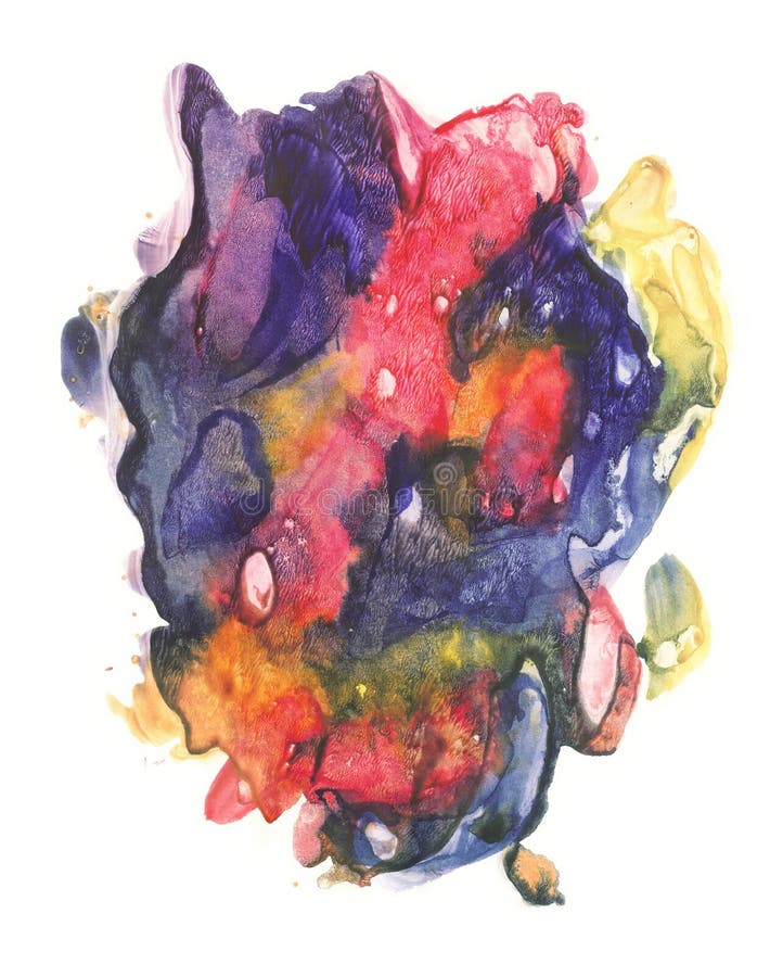 rorschach Blauwe, rode en gele waterverf stock illustratie rorschach Blauwe, rode en gele waterverf stock illustratie