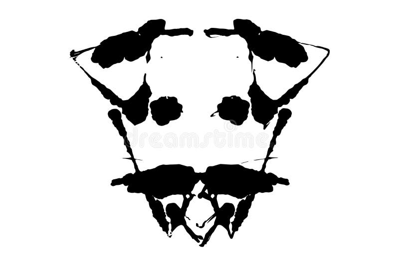 Rorschach-Tintenkleks-Testillustration, symmetrische abstrakte Tintenflecke