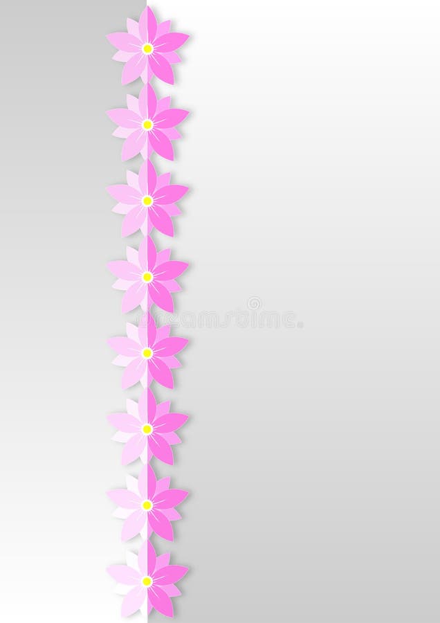 Rosa blommor fodrar i Gradated Gray Background royaltyfri illustrationer