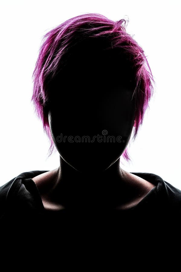 Rosa del pelo de la moda de la silueta de la muchacha fotos de archivo libres de regalías Rosa del pelo de la moda de la silueta de la muchacha fotos de archivo libres de regalías
