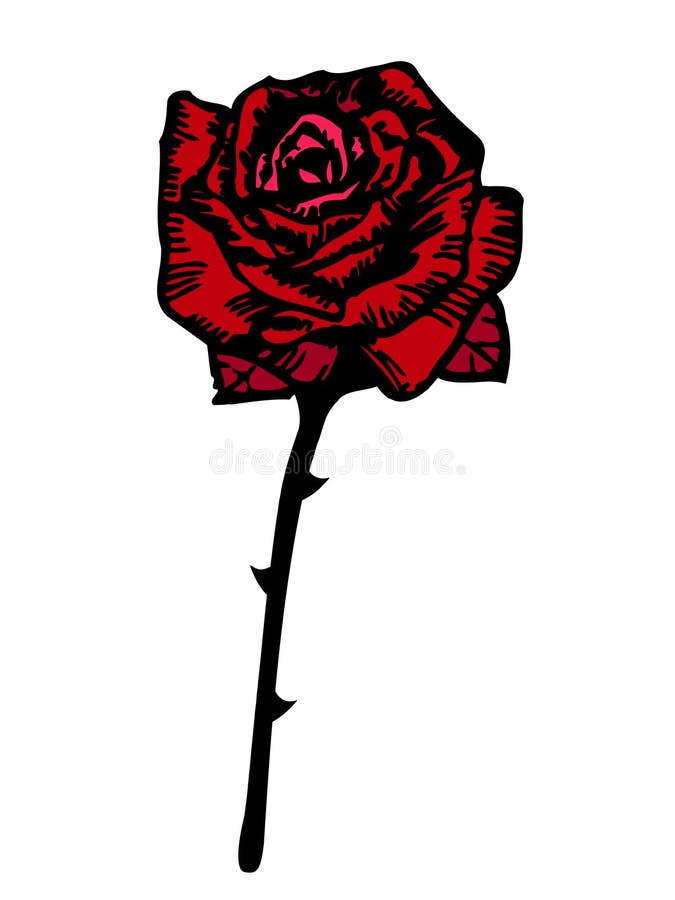 Rosa del rojo del vector stylized stock de ilustración Rosa del rojo del vector stylized stock de ilustración