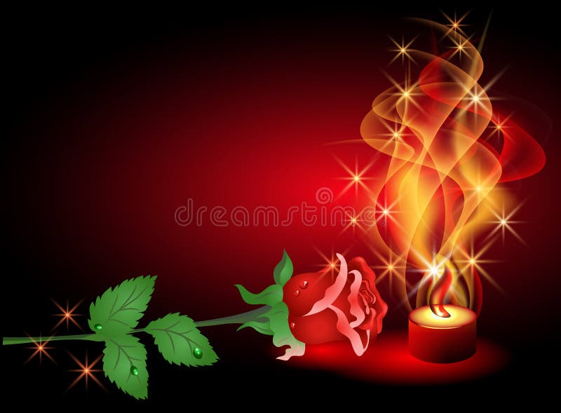 Rosa e vela ilustração royalty free Rosa e vela ilustração royalty free