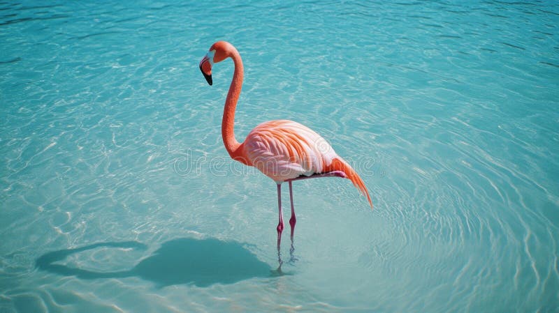 Rosa Flamingo nel pool immagini stock libere da diritti