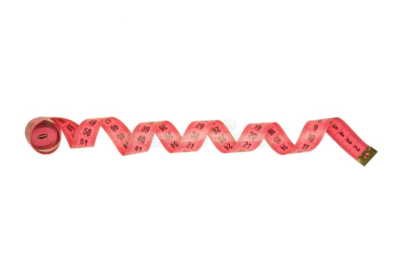 Rosa flexible rodado de la cinta métrica del sastre espiral aislado en el fondo blanco imagenes de archivo Rosa flexible rodado de la cinta métrica del sastre espiral aislado en el fondo blanco imagenes de archivo