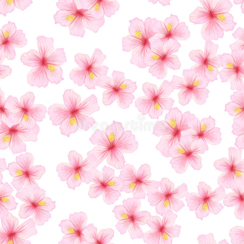 Rosa färgblomma, sakura sömlös modell Japansk körsbärsröd blomning för tygtextildesign stock illustrationer Rosa färgblomma, sakura sömlös modell Japansk körsbärsröd blomning för tygtextildesign stock illustrationer