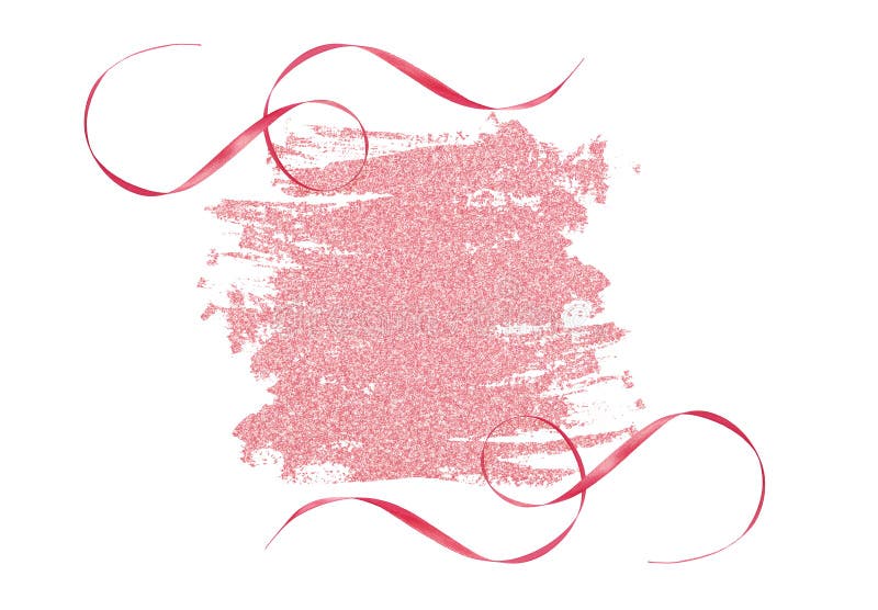 Rosa färger blänker penseldrag och vridna satängband stock illustrationer Rosa färger blänker penseldrag och vridna satängband stock illustrationer