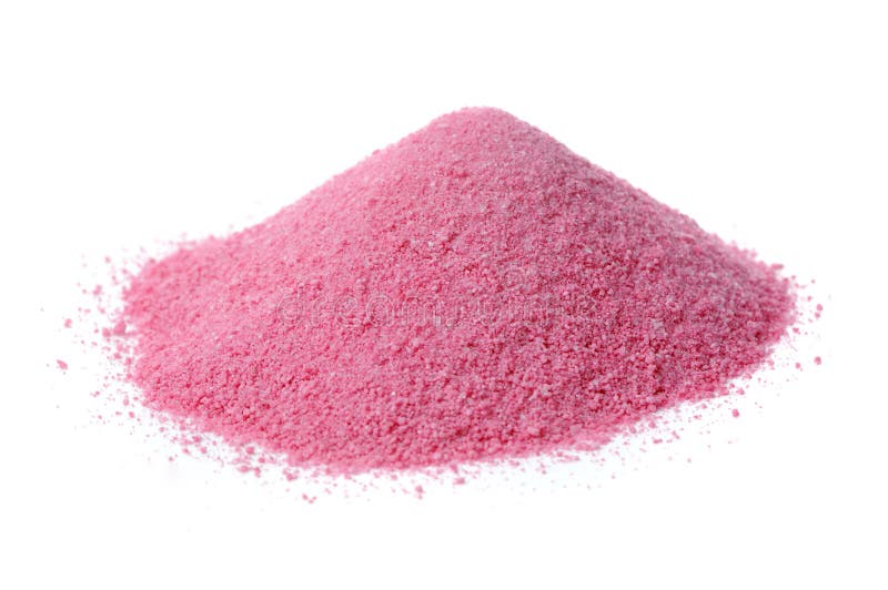 Rosa färgfrukt Juice Powder Concentrate Isolated på Wh