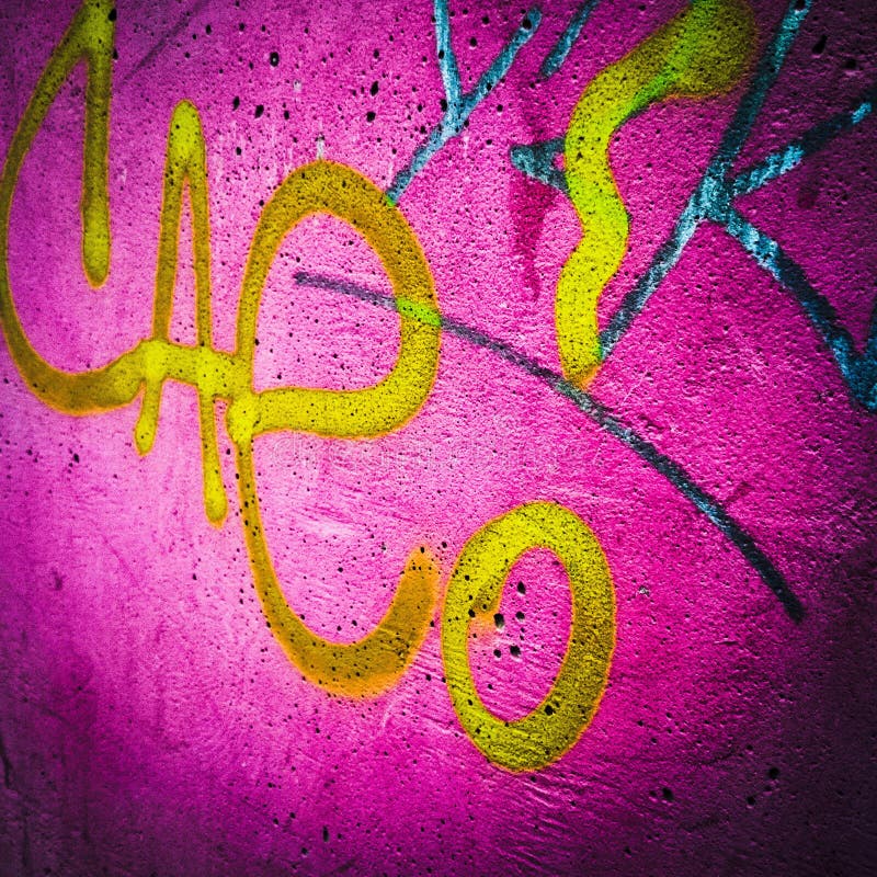 Rosa Graffiti stockfoto. Bild von wand, graffiti, text - 42709140