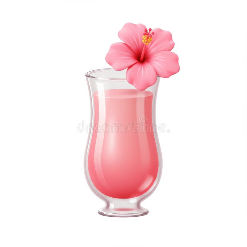 Rosa Hibiscus Cocktail i orkanglaset royaltyfri illustrationer