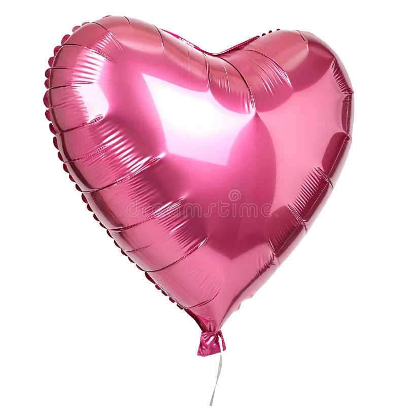 Rosa metallischer Herzballon 3D rendern lizenzfreie stockfotos