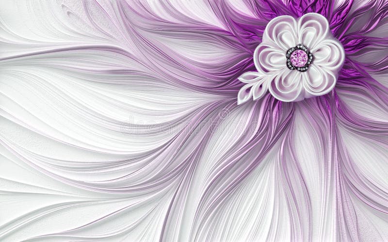 rosa mural del papel pintado 3d, fondo fantástico de la flor de la decoración del fractal púrpura del extracto