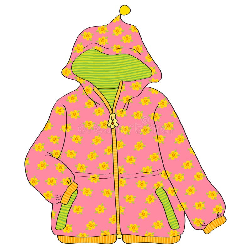Rosa Mädchen ` Jacke vektor abbildung. Illustration von unten 81198811
